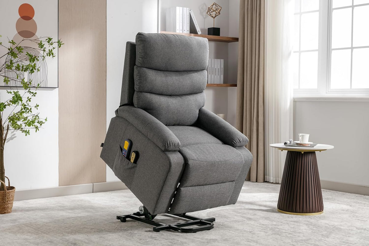 ASTAN HOGAR Ceci AH-AR10520GR, relaxstoel met zelfhulpfunctie (Levanta personen), elektrisch liggen, massage en thermotherapie