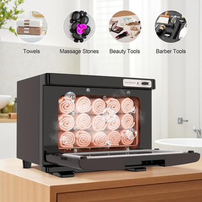 Handdoekwarmer – Bruin + Zwart – Handdoekverwarmingskast – Handdoekverwarmer – Handdoekstomer – Handdoekdroger – 8L Inhoud – Snelle Opwarming Tot 80°C