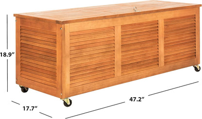 Safavieh Houten opbergdoos voor buiten, neutraal, 71 x 45 x 95 cm