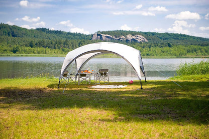 COLEMAN CO Pavillon Event Shelter 3,65m x 3,65m | 2000034471 & Coleman Zijwand voor Event Shelter Zijwand met Deur + Venster, Eén Maat, Zilver