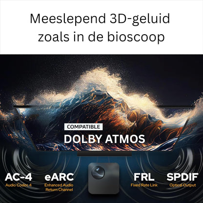 GX1 Android TV Box 4K Google TV 14 [4GB RAM & 32GB Opslag] – Mediaspeler Streaming met AI-Upscaling, HDR10+ & 3D Audio, WiFi 6, LAN, 2x USB