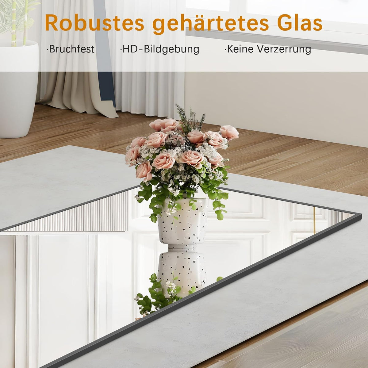 Vloerspiegel – Wandspiegel – Staande Spiegel – Full-Body Spiegel – Grote Spiegel – Aluminium Frame – 165 x 60 cm – Explosieveilig Glas