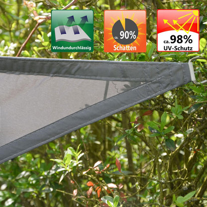 AMANKA 98% UV-Bescherming: 8x8x8 Zonneluifel Driehoekig Waterdicht - Terrasluifel Zonwering Driehoek - Tuinluifel Zonbescherming voor Trampoline Zonnezeil Pergola D Ring Driehoekig Zon Luifel Zwembad