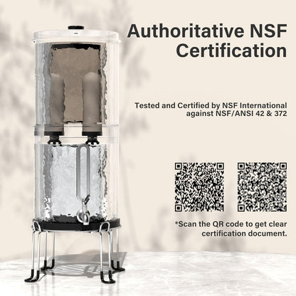 Waterfiltersysteem met waterniveau-indicator van 8,5 liter, voor thuisgebruik, camperreizen, met EU 98/37/EC, NSF/ANSI 42 en 372-certificering, keramische filters