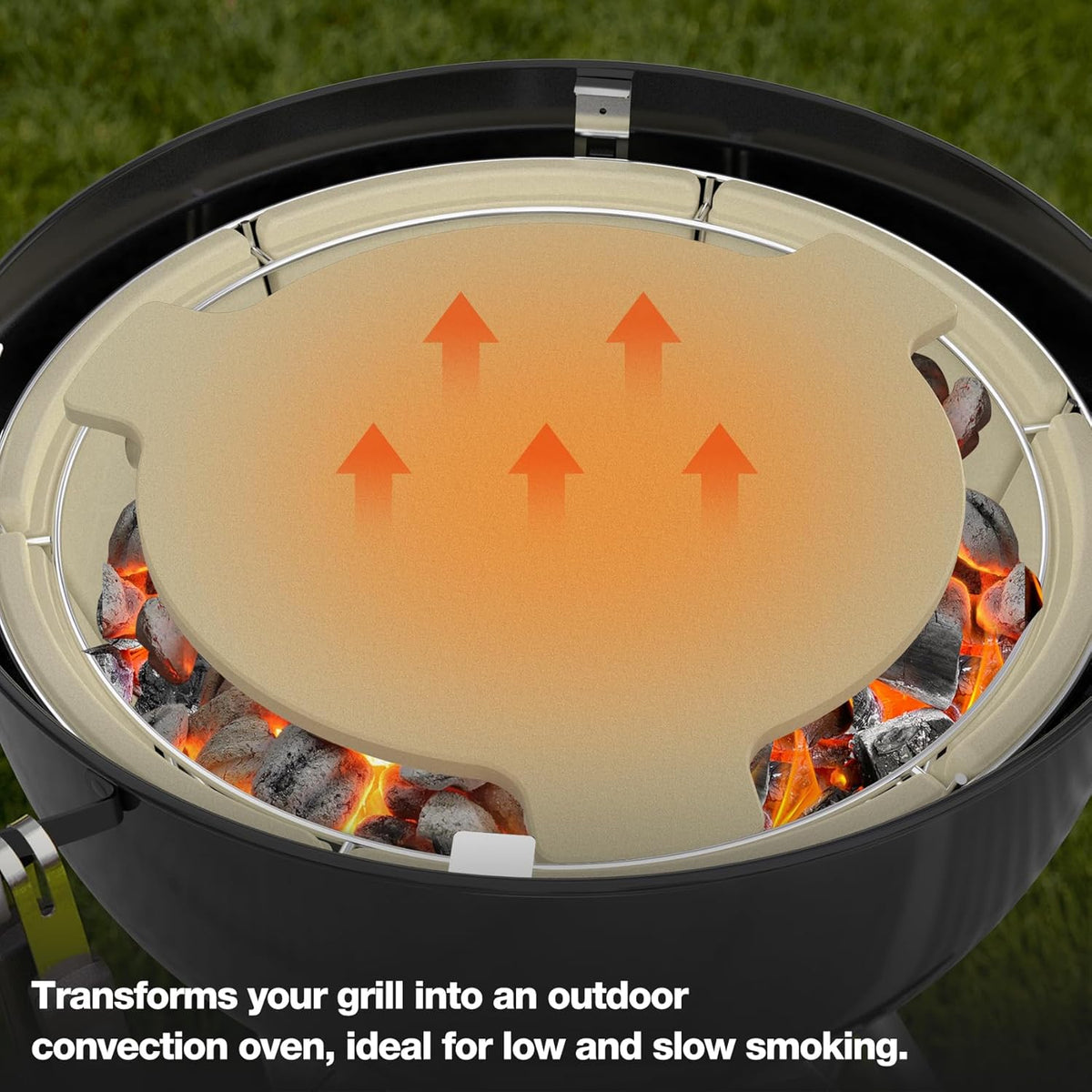 Onlyfire Rookbox Kit met Roestvrijstalen Houtskoolmand, Hitteafleider en 4 Steunhaken, BBQ Smoker Box voor Weber 57 cm/22" Ketel Houtskoolgrill, Gerookt Vlees en Vis