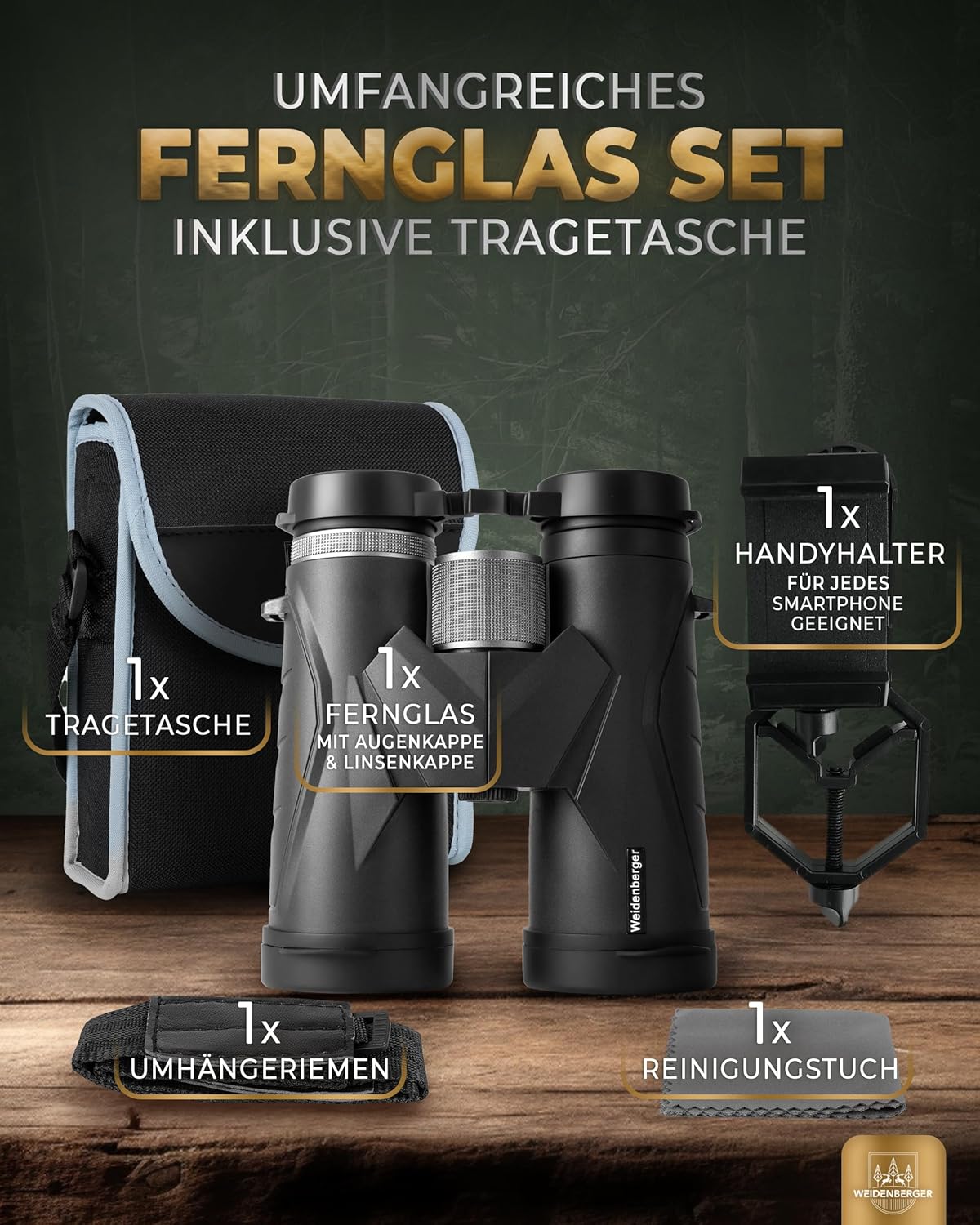 Verrekijker 12 x 42, [testwinnaar] magnesium verrekijker met nitrogeenvulling en waterdicht, voor volwassenen, BAK4 HD Prisma + FMC-lens, ook geschikt voor brildragers (zwart, 12x42)