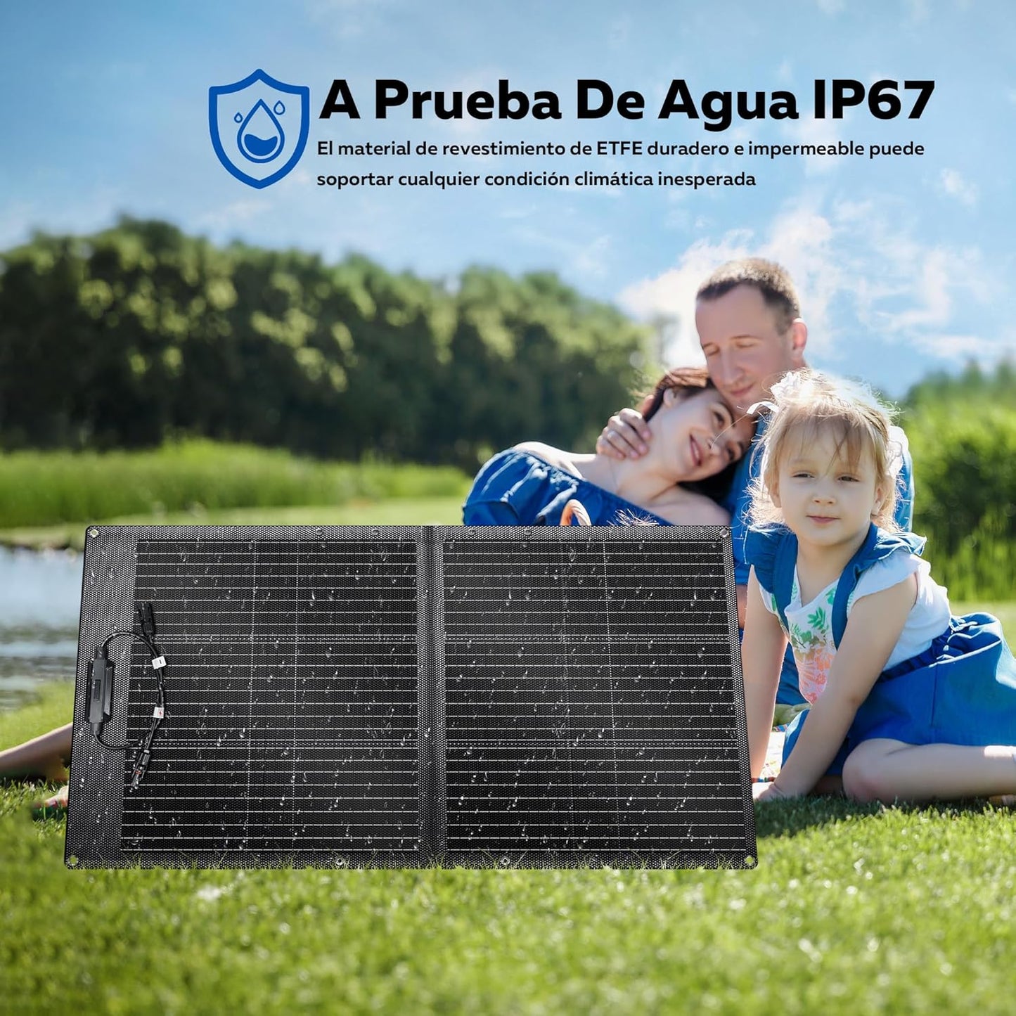 100 W opvouwbaar zonnepaneel, solarpanel, 23% Hogere Energieconversie-Efficiëntie, monokristallijne zonnepanelen, fotovoltaik-modulesolaranlage voor buiten, tuin, balkon, woonkamer, camping