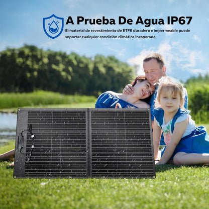 100 W opvouwbaar zonnepaneel, solarpanel, 23% Hogere Energieconversie-Efficiëntie, monokristallijne zonnepanelen, fotovoltaik-modulesolaranlage voor buiten, tuin, balkon, woonkamer, camping