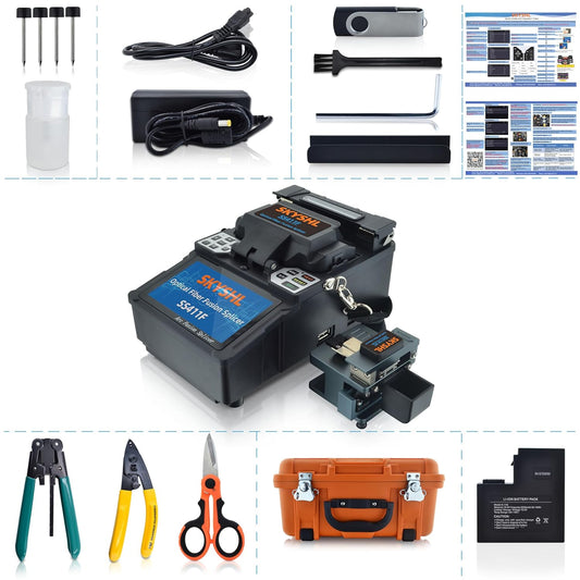 Kernuitlijning Optische Vezellassmachine ARC Glasvezel Lasmachine Mini Glasvezel Lasapparaat Automatische Vezelfusielasmachine 4,3inch Touchscreen Fusion Splicer-SS411F-211