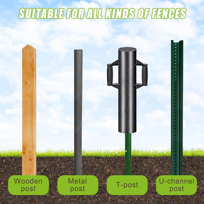 Hek Post Driver, 59 x 10,2 cm T Post Driver Tuin Schermen Rammer Pergola Post Pounder Tool Houten Post Knocker 12 lbs Boerderij Post Thumper voor U-kanaal met anti-slip ergonomische handgrepen
