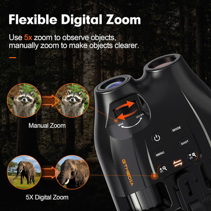Nachtzichtbril, kopmontage, handsfree nachtzichtverrekijker, oplaadbare digitale infrarood weergave, foto- en video-opname voor airsoft, jacht, met 32 GB TF-kaart