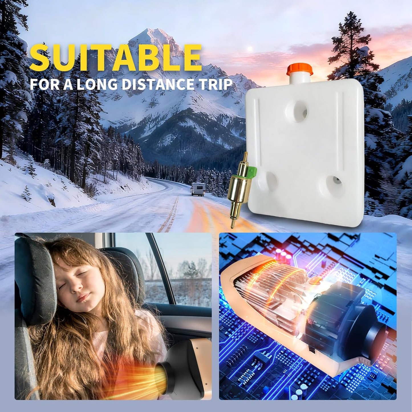 Standkachel Diesel 12V – Dieselverwarming – Dieselkachel Camper – Garageverwarmer – Werkplaatskachel – 7 kW Dual Lucht- en Waterverwarming – Bidirectionele Afstandsbediening Met LCD-Display