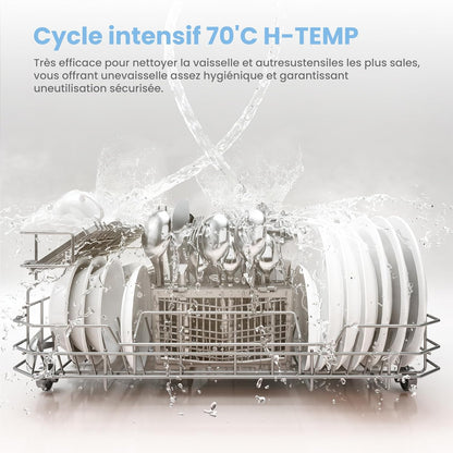COMFEE TD602E-W Compacte vrijstaande vaatwasser, led-display, 6,5 liter, wit, geluidsniveau: 47 dB