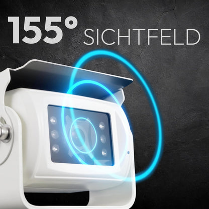 VSG24 24121 - 7" Premium achteruitrijvideosysteem voor campers & auto's, camera set incl. 20m kabel, nachtzicht, 120° hoek, 12-24 V, IP68 - Zwart