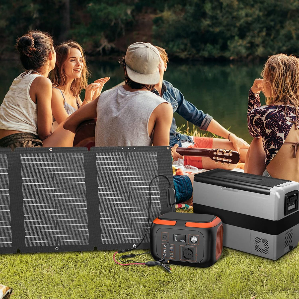 SinKeu 120 W opvouwbaar zonnepaneel, draagbare zonne-oplader met draagtas, waterdicht met 19,8 V 6 A MC4/Anderson/XT60/DC-uitgangen, ideaal voor powerstations, generatoren, camping, campers
