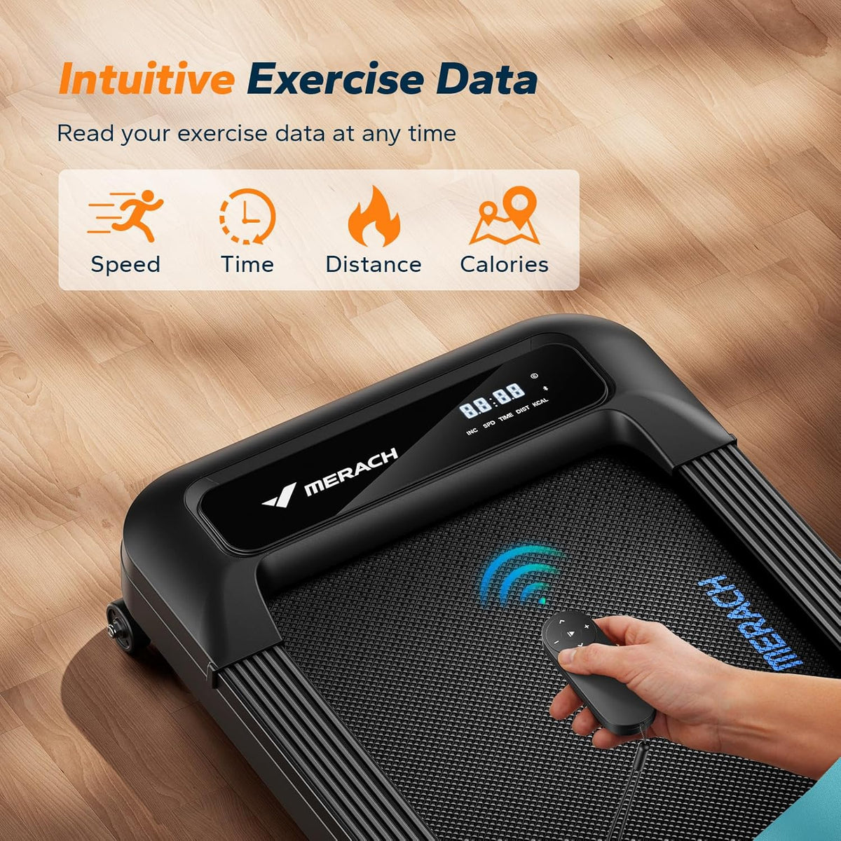 Merach Walking Pad, Treadmill and Walking Pad for Home Use with 9% Automatic Inclination, 1–6km/h, 2.5PK Desk Treadmill for Home and Office, Silent Fitness Device Up to 120KG, APP&Remote Control - QUORE