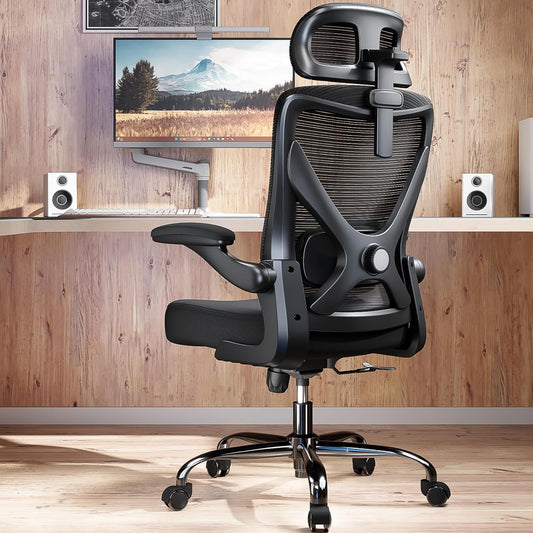 TRALT Bureaustoel, ergonomische bureaustoel met verstelbare lendensteun, hoofdsteun, bureaustoel, gamingstoel in X-vorm, bureaustoel, computerstoel, 150 kg, zwart