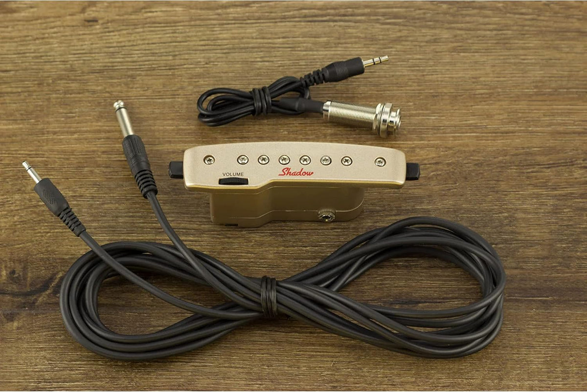 Rozetmicrofoon voor akoestische gitaar – Gitaarpickup – Akoestisch gitaarelement – Soundhole pickup – Pickup voor akoestische gitaar – Dubbel spoelontwerp – Verstelbare polen