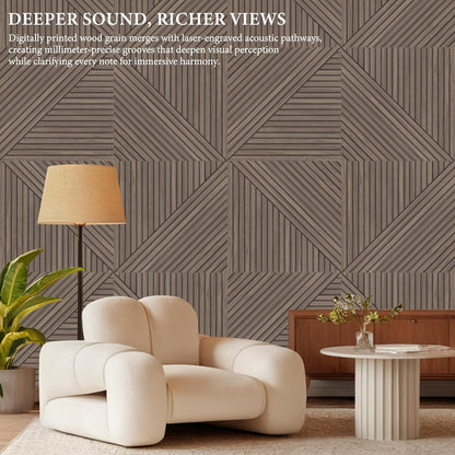 JBER Akoestische panelen, 6 stuks zelfklevende decoratieve geluiddempende panelen, geluidsabsorberende wandpanelen voor kantoor, opnamestudio, woonkamer, slaapkamer, 180 x 120 cm, licht notenhout