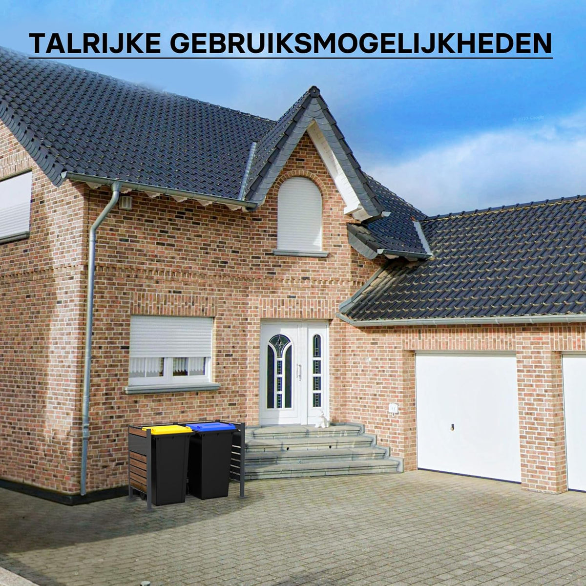 Wiltec container storage extension module fence waste containers wood optics kliko fence steel - QUORE