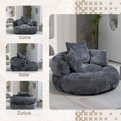 Lazy Sofa Durable Comfort Lounger High Back Bean Bag with Three Cushions for Adults and Children, Indoor & Outdoor, Single Gaming Sofa, Chair for Bedroom, Office - QUORE