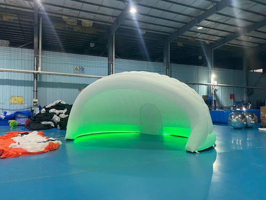 SAYOK Opblaasbare tent met ledlicht met luchtventilator, 6 x 2,7 mh, draagbare luifel, Luna Office Pod voor evenementen, feesten, podiums, bruiloften, beurzen, tentoonstellingen