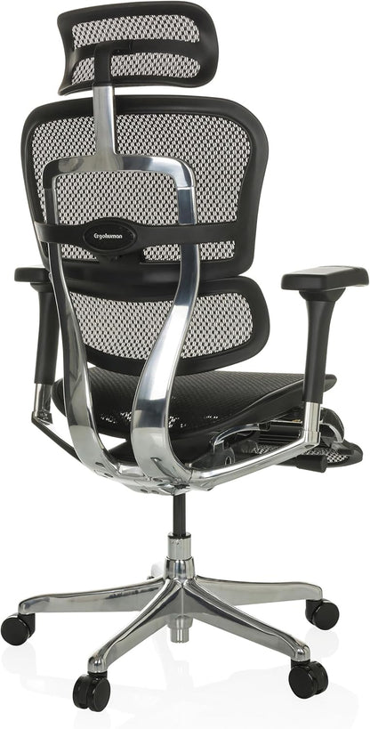 hjh OFFICE Bureaustoel ERGOHUMAN Plus LEGPRO I hoogwaardige bureaustoel met ergonomische rugleuning, zwart, 652298