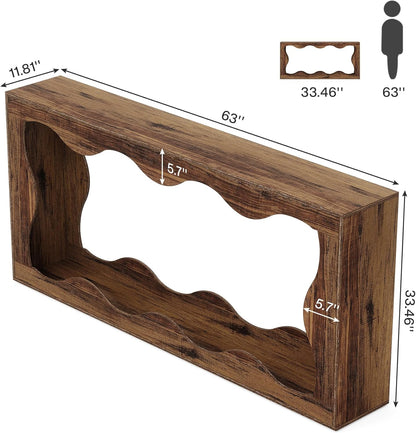 Tribesigns Rustic Console Table 160 cm with Storage Space, Coffee Table Behind the Sofa, Long Entrance, Narrow Console Stand, Hallway Stand for Entrance and Living Room