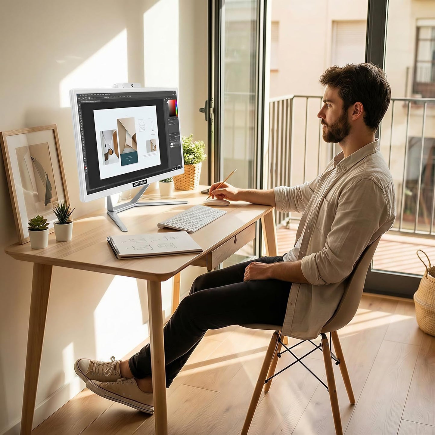 STGsivir All-in-one desktop, 21.5 inch, i5 to 3.6 GHz, 16 GB RAM, 512 GB SSD, WiFi, Bluetooth, Windows 11 Pro, white - QUORE