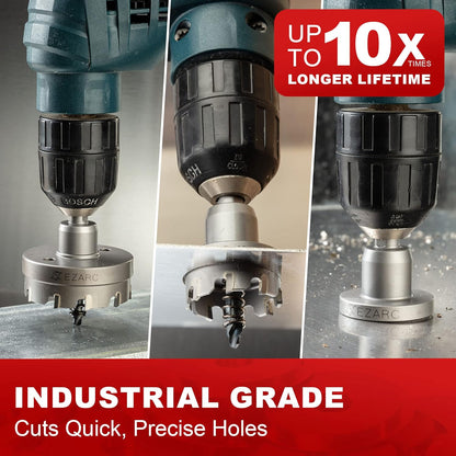 Wolfraamcarbide Gatzaag Heavy Duty – Gat Snijder – Gatenzaag – Gatenboor – Holle Zaag – 100 mm – Voor Roestvrij Staal, Plaatwerk, FRP En Hout – Vervangbare Pilotboor