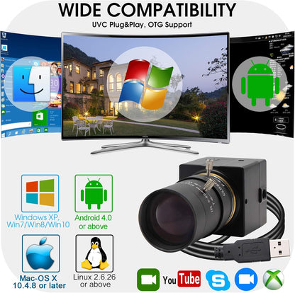 Webcam 4K UHD – USB-webcam – USB-camera – Pc-camera – Computercamera – 10x Optische Zoom – 5-50 Mm Varifocale Lens