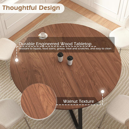 Eetkamertafels rond, 120 cm, houten eettafel, walnootbruin, moderne eettafel voor keuken, woonkamer, eetkamer, terras, binnenplaats, café, kantoor en andere plaatsen