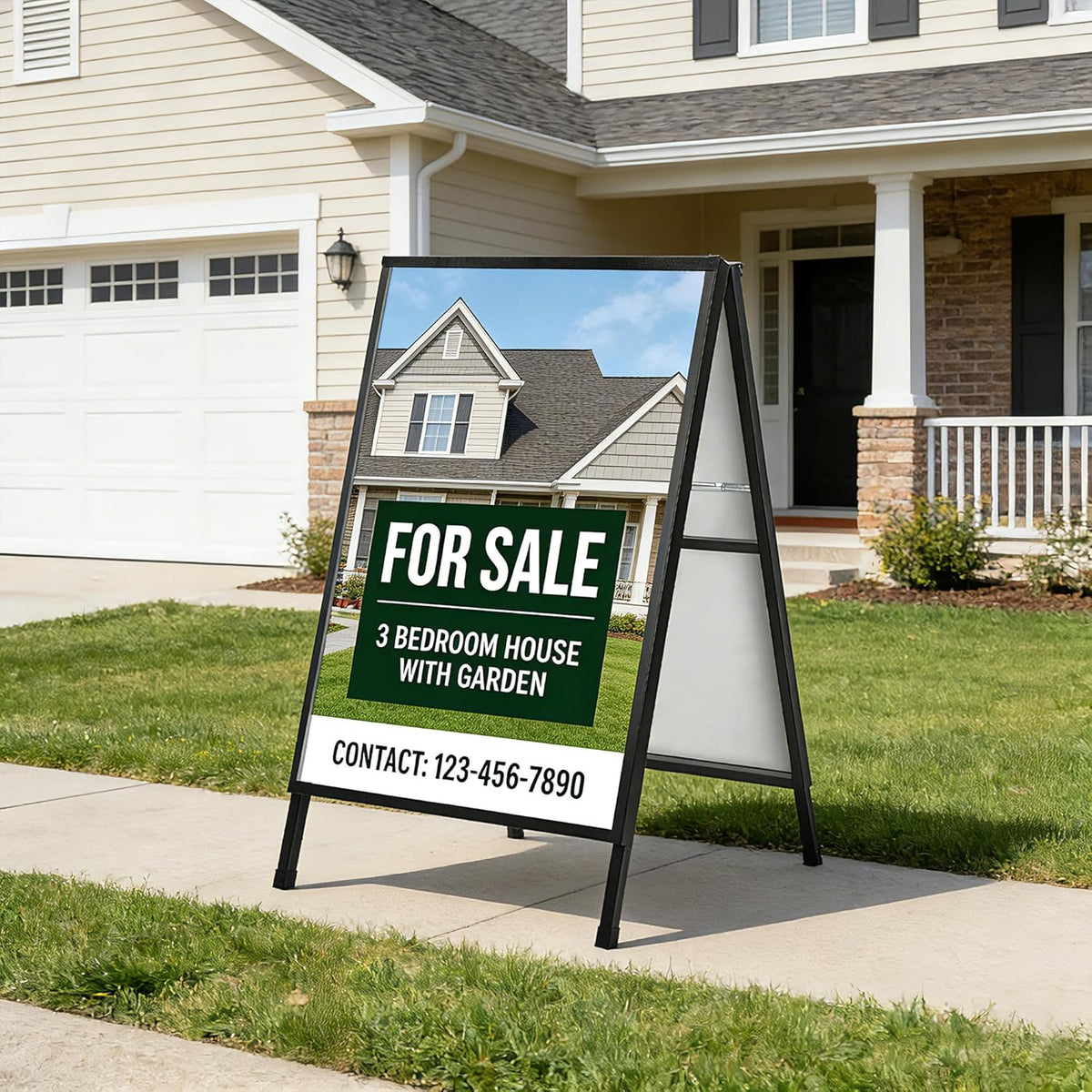 WIIGO A1 A Boards Pavement Signs A Frame Sign Board - Dubbelzijdige Sandwich A-Board Poster Sign Display Stand met 2 Anti-Glare Covers en Golfplaten voor Zaken, Restaurant, Reclame