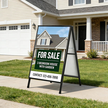 WIIGO A1 A Boards Pavement Signs A Frame Sign Board - Dubbelzijdige Sandwich A-Board Poster Sign Display Stand met 2 Anti-Glare Covers en Golfplaten voor Zaken, Restaurant, Reclame