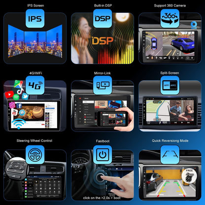 Android 12 [6GB+128GB] 2 Din Autoradio for V.W V.olkswagen Tiguan (2010-2016)-[Ingebouwd CarPlay/Android auto/DSP/GPS]-IPS 2.5D 9.7 Inch-Camera +MIC-DAB/Stuurbediening/Bluetooth 5.0/Mirror Link