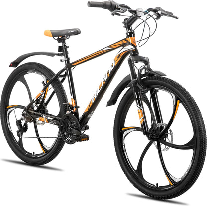 Hiland Mountainbike, 26 inch, voor volwassenen, 3/6 spaakfiets, 18 versnellingen, voor heren en dames, mountainbike, met dubbele schijfrem, 26 inch MTB aluminium frame
