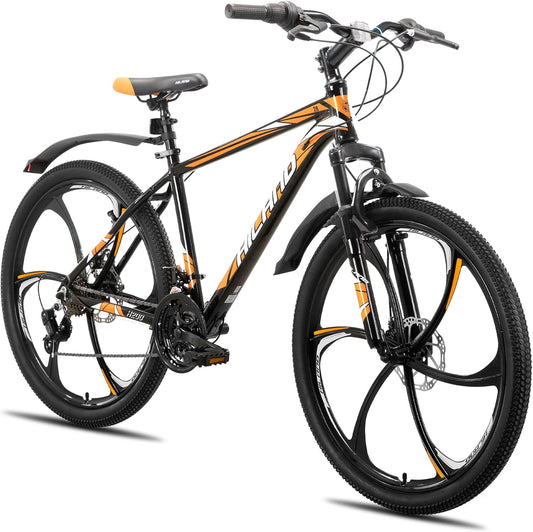 Hiland Mountainbike, 26 inch, voor volwassenen, 3/6 spaakfiets, 18 versnellingen, voor heren en dames, mountainbike, met dubbele schijfrem, 26 inch MTB aluminium frame