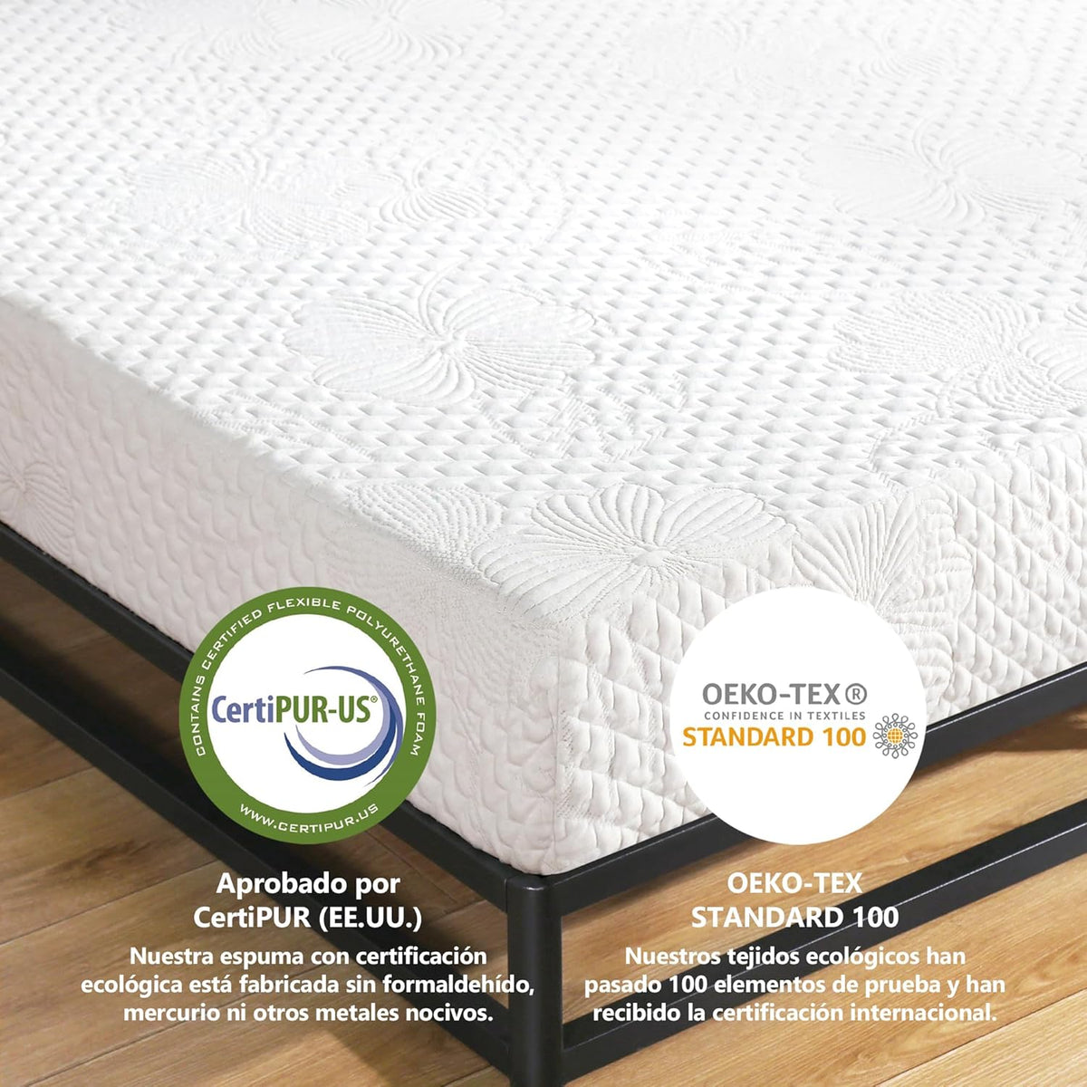 Olee sleep 20 cm Memory Foam Matras/Koud gelschuim/Öko-Tex/CertiPUR-US/comfortabel matras/rolmatras / 3 lagen / 140 x 200 cm/Full/Wit
