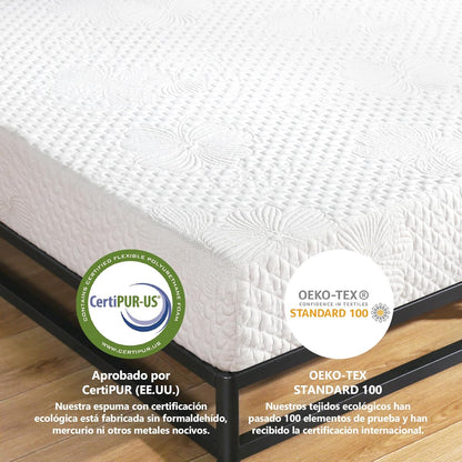 Olee sleep 20 cm Memory Foam Matras/Koud gelschuim/Öko-Tex/CertiPUR-US/comfortabel matras/rolmatras / 3 lagen / 140 x 200 cm/Full/Wit