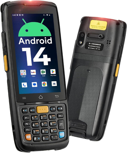 MUNBYN Android Barcode Scanner MC005, Android 14, 4GB+64GB PDA Handheld, Uitgerust met HS7 1D & 2D Bar Code Scan Engine, 4-inch Touchscreen, 5000mAh Mobiele Scanner voor Voorraad Magazijn