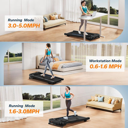Merach Walking Pad, Treadmill and Walking Pad for Home Use with 9% Automatic Inclination, 1–6km/h, 2.5PK Desk Treadmill for Home and Office, Silent Fitness Device Up to 120KG, APP&Remote Control - QUORE