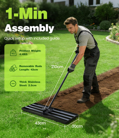 Gras Egaliseerhark – Gazonhark – Tuinhark – Egaliseerhark – Grashark – Duurzaam Metaal – Compact En Handzaam
