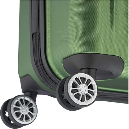 Travelite Koffer met 4 wielen L met TSA-slot+uitbreidingsvouw, bagageserie CITY: robuuste hardshell trolley met krasbestendig oppervlak, 073049-80, 77 cm, 113 liter (uitbreidbaar tot 124 L), groen