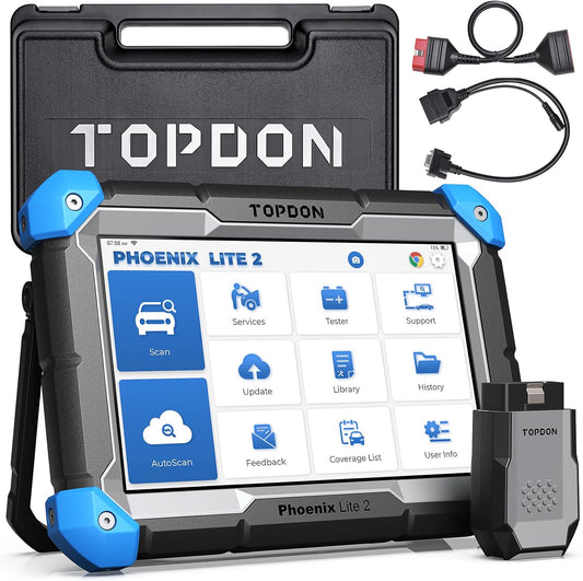 TOPDON Phoenix Lite 2 OBD2 Diagnostic Device, Online ECU Coding, 34+ Maintenance Service Functions, Guide Function, OE Level All System Diagnostics, Two-Way Control - QUORE