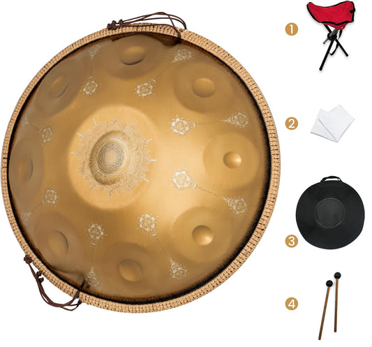 AS TEMAN Handpan 9 Notes 440Hz D Kleine Schaal Handpan drum 22 inch met gift set