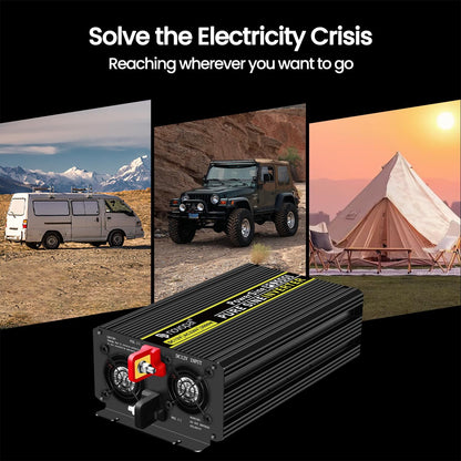 <font dir="auto" style="vertical-align: inherit;"><font dir="auto" style="vertical-align: inherit;">        novopal Power Inverter Pure Sine Wave - 3000 Watt 12V DC to 230V/240V AC Converter - 2 AC EU Outlets Car Inverter with Dual USB Ports - 5 Meter Rem