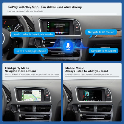 Draadloze CarPlay Android Auto Adapter – CarPlay Retrofit Kit – Mirrorlink Interface – Infotainmentsysteem Upgrade – Stembediening Siri Google – Compatibel Audi MMI 3G 2009-2015