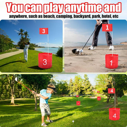 Golf Yard Game, 6 Holes Bucket Golf Games Backyard Golf Game Set Golf Practice Game voor Volwassenen Kinderen Gazon Strand Tuin Camping Park