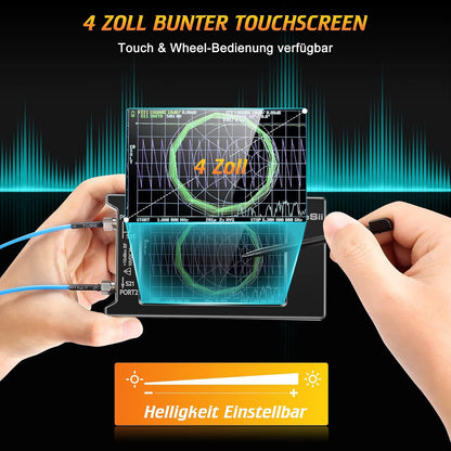 Seesii LiteVNA Vector Netwerk Analyser, Verbeterde 4 inch Antenne Analyser 50kHz-6.3GHz met MicroSD Slot, Meting Smith Chart S Parameter HF VHF UHF SWR Fase Vertraging