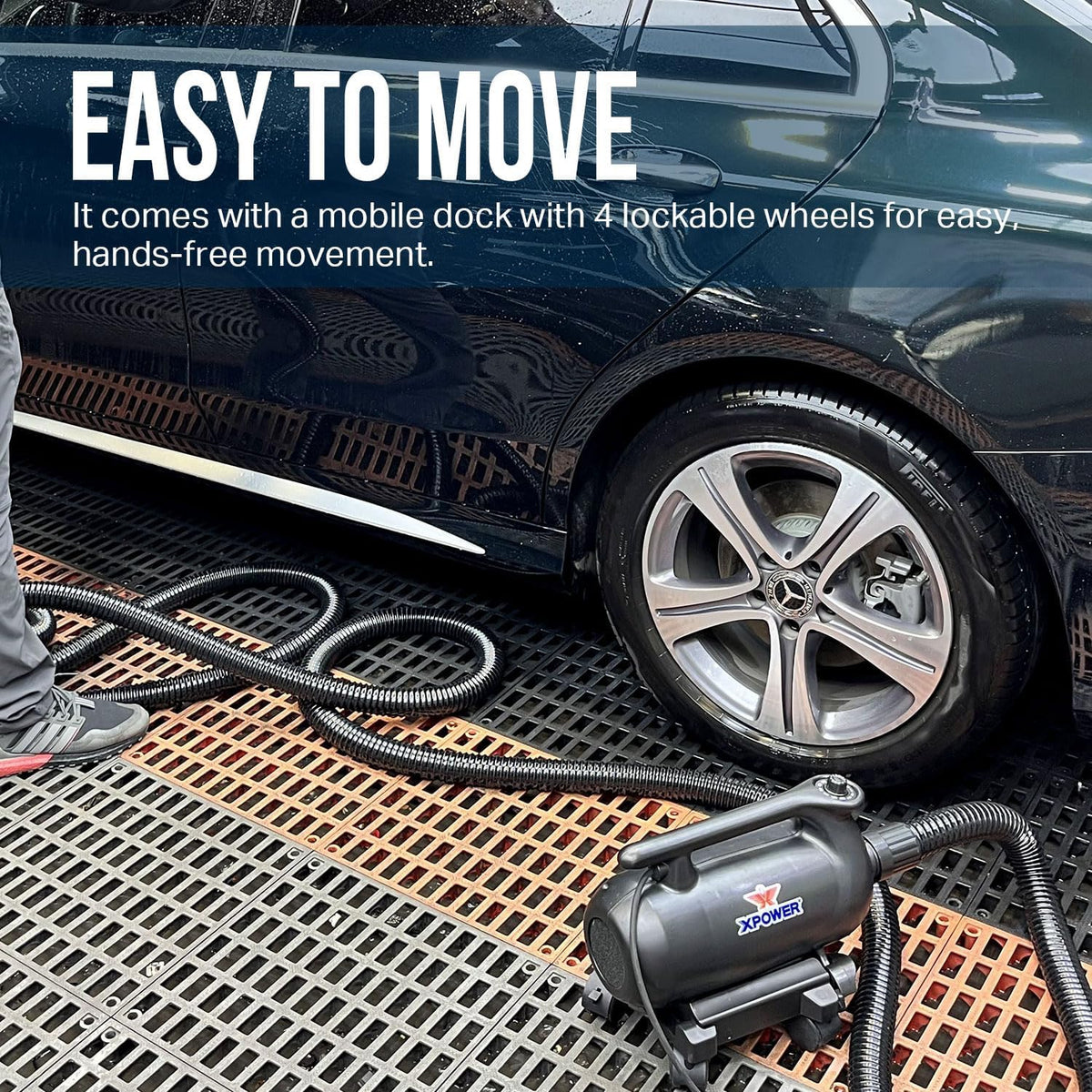 XPower Professionele Auto Droogblazer met Mobiele Dock (A-16)